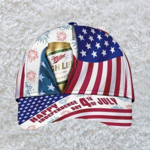 Happy Independence USA Flag Miller High Life Cap - TW133