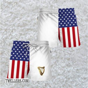 Guinness Beer USA Flag Fourth Of July Swim Trunk - TW1166