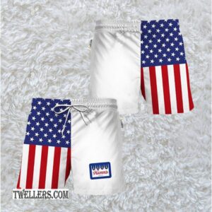 Hamm's Beer USA Flag Fourth Of July Swim Trunk - TW1167