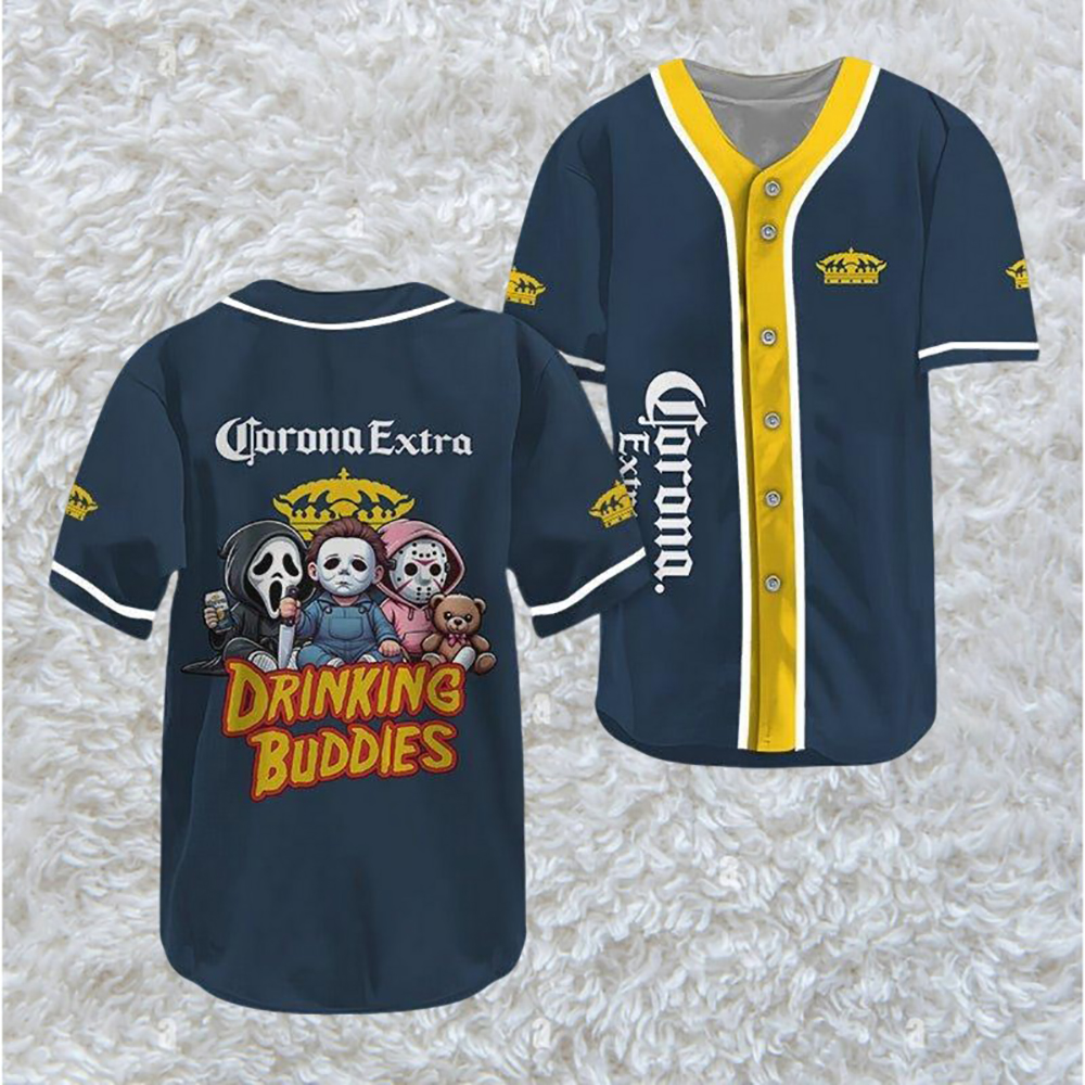 Corona Extra Halloween Drinking Buddies Baseball Jersey - TW1587