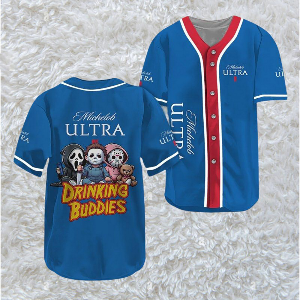 Michelob Ultra Halloween Drinking Buddies Baseball Jersey - TW1588