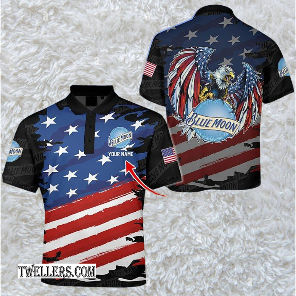 Personalized Blue Moon Freedom Eagle Polo Shirt - TW1322