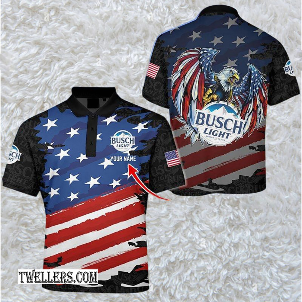 Personalized Busch Light Freedom Eagle Polo Shirt - TW1321