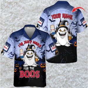 Personalized I'm Just Here For The Boos Hamm's Beer Hawaiian Shirt